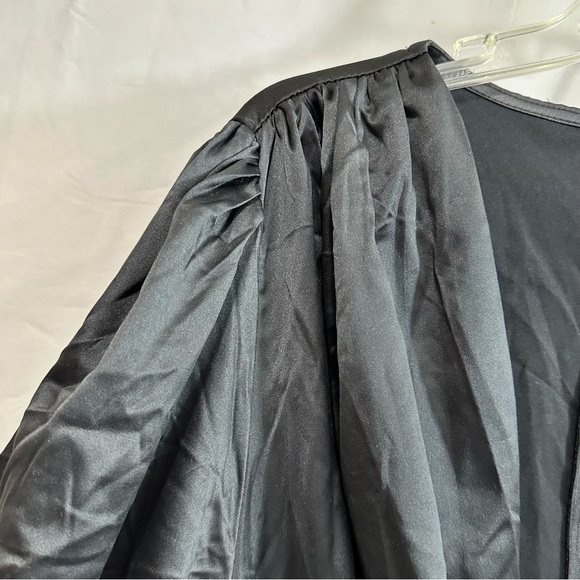 Simplee Plus Black Satin Deep V-neck Twist Front Mini Bodycon Dress 2XL - Picture 4 of 12